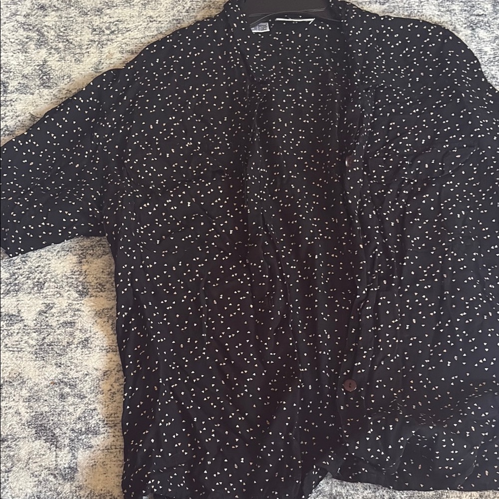 Rafaella Black Blouse with White Accents